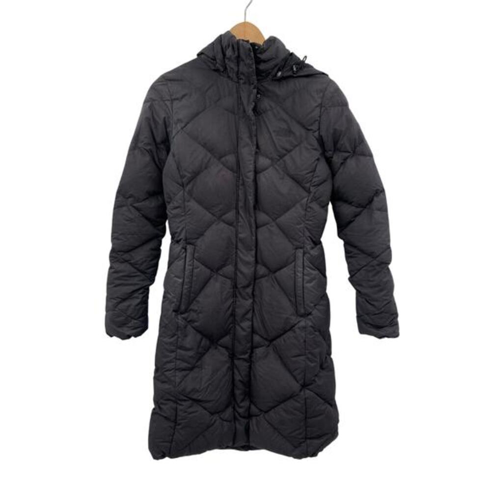 The north face black quilted puffer‎ long jacket